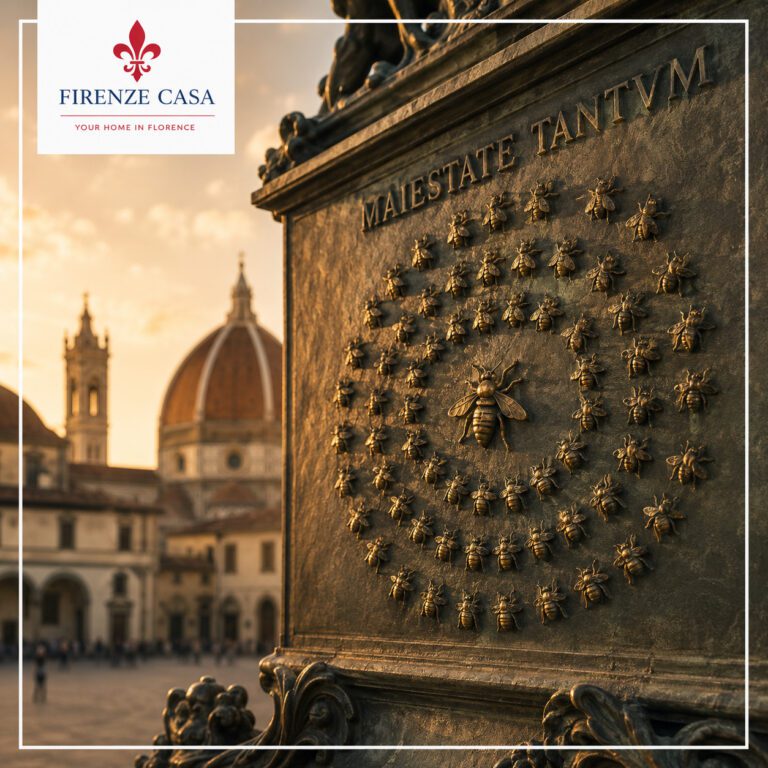 The mysterious bronze bees on the monument of Ferdinando I in Piazza Santissima Annunziata, one of Florence's most fascinating hidden symbols.