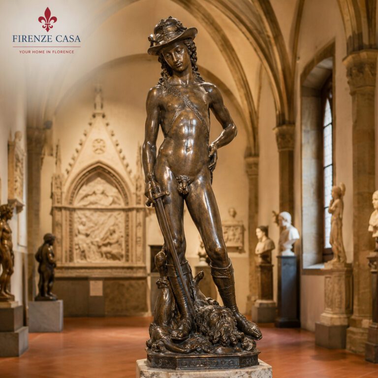 Donatello's bronze David at the Bargello Museum Florence