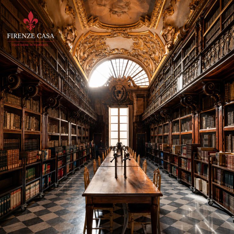 Biblioteca Riccardiana Florence historic library with bookshelves and reading room
