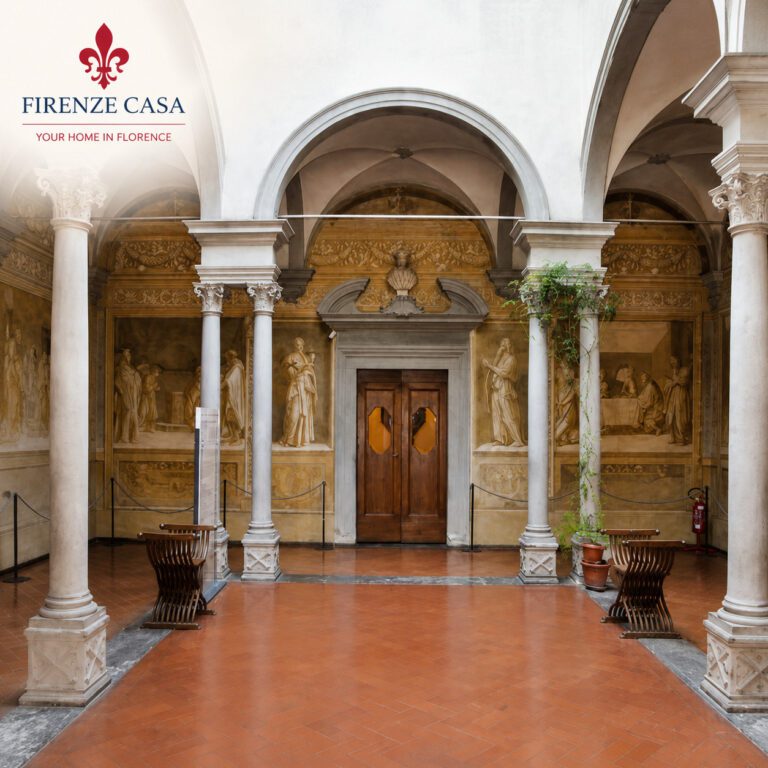 Chiostro dello Scalzo in Florence with Renaissance frescoes by Andrea del Sarto
