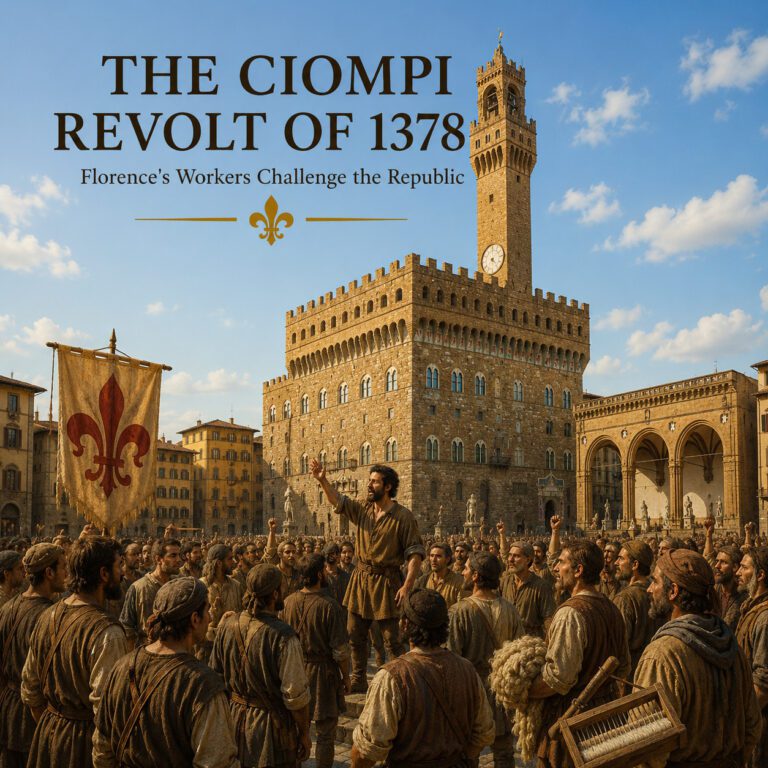 The Ciompi Revolt of 1378 in Piazza della Signoria in Florence