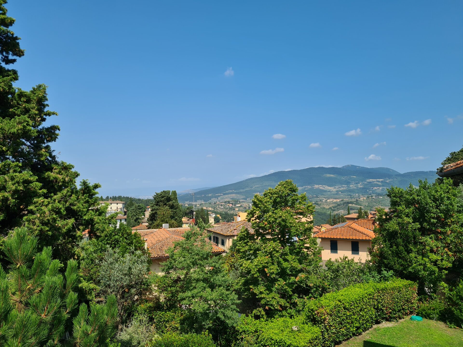 Panoramic Tuscan countryside view from the Fiesole Apartment