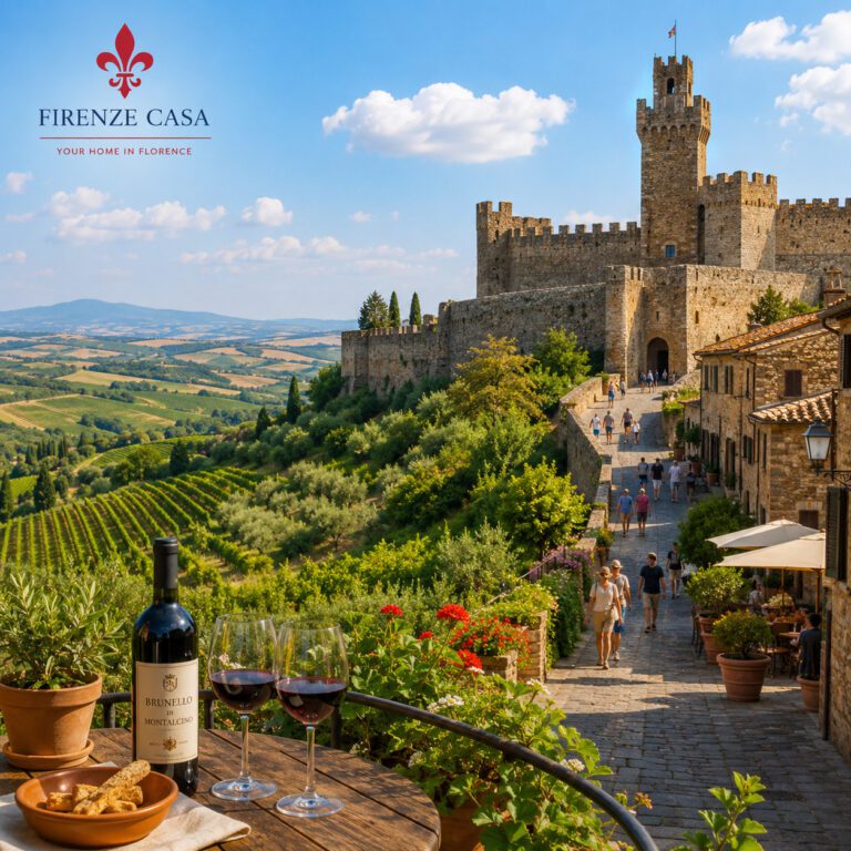 Montalcino day trip from Florence with medieval fortress, Brunello wine and Tuscan vineyards