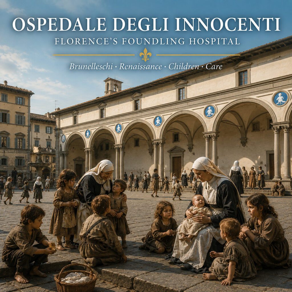 Ospedale degli Innocenti in Florence with nuns caring for abandoned children