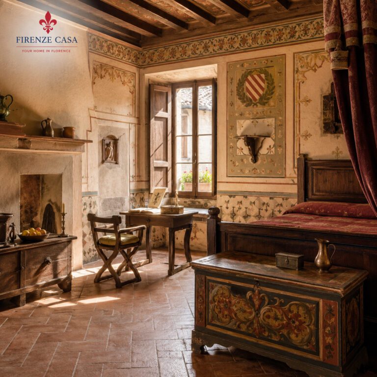 Medieval Florentine home interior at Palazzo Davanzati Florence