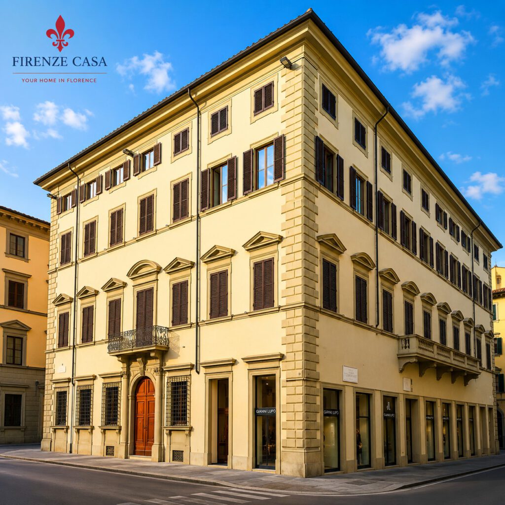 Palazzo delle Cento Finestre in Florence with its elegant historic façade