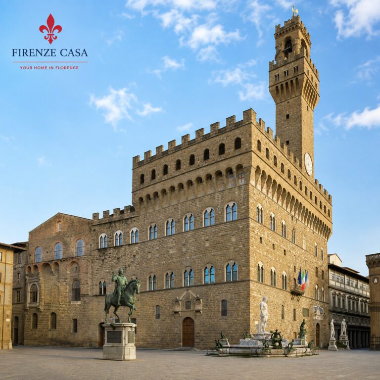 Palazzo Vecchio on Piazza della Signoria in Florence with the Arnolfo Tower