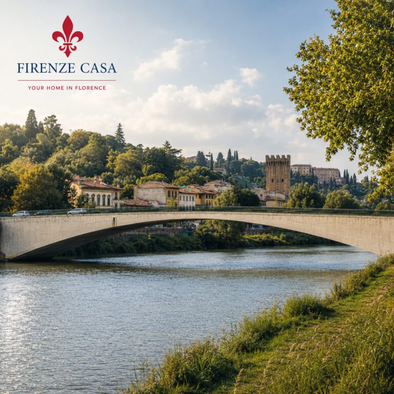 Ponte San Niccolò crossing the Arno River in Florence