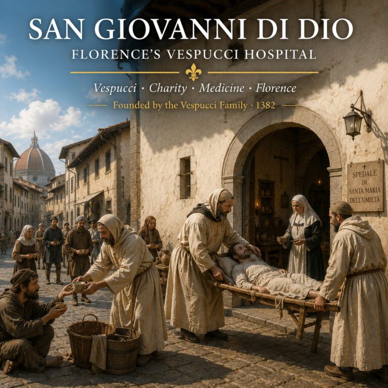 San Giovanni di Dio in Florence with medieval caregivers assisting the sick
