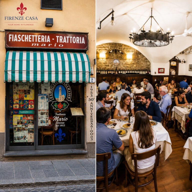 Trattoria Mario Florence – historic entrance and traditional dining room