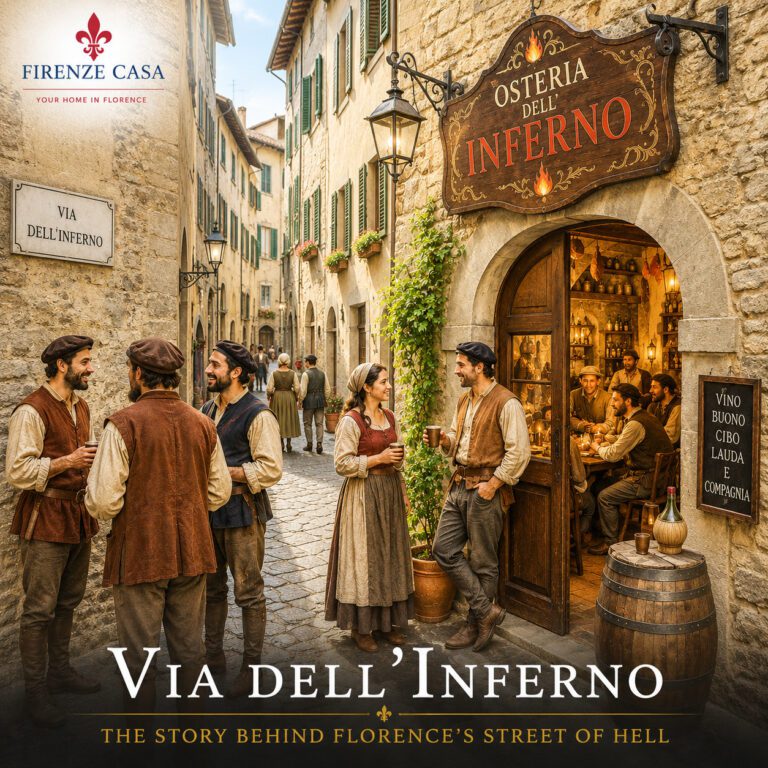 Via dell’Inferno in Florence with a historic osteria that recalls the story behind the street’s unusual name