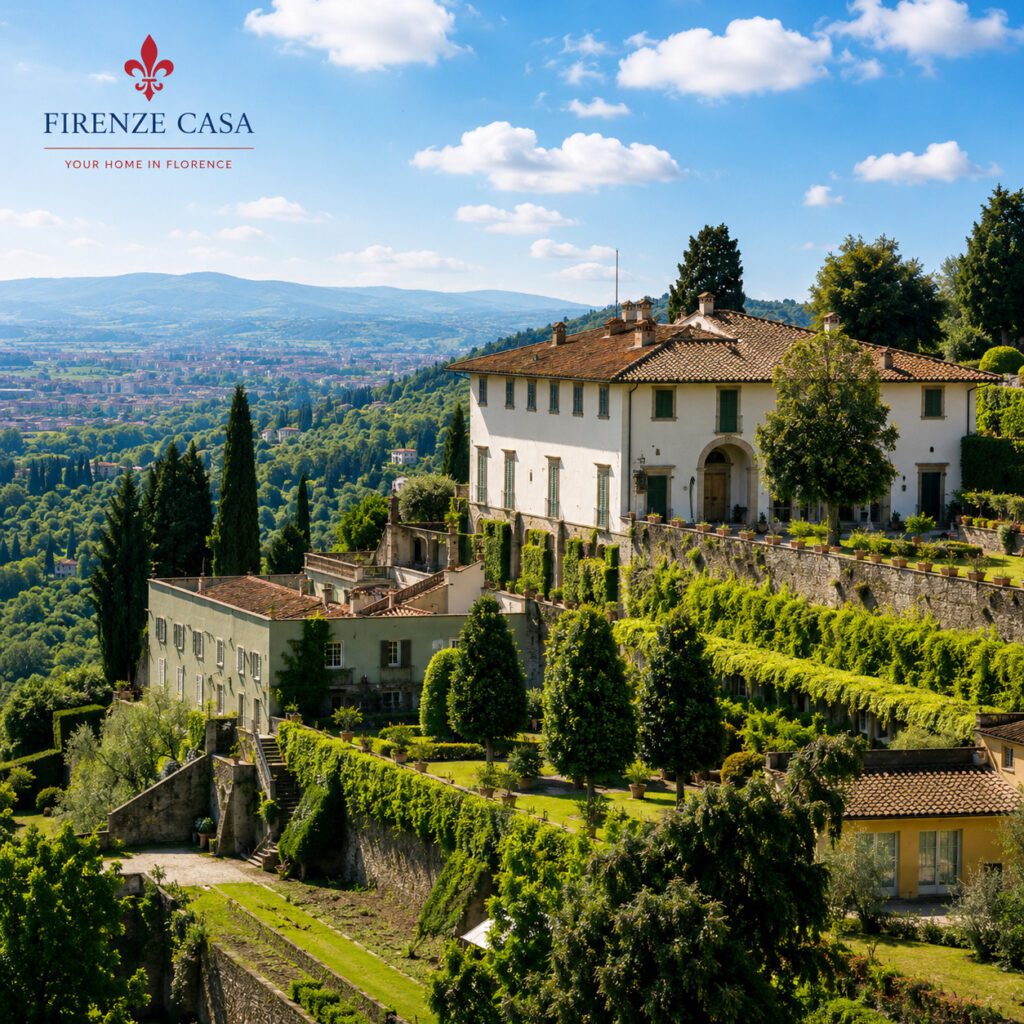 Villa Medici a Fiesole with its terraced gardens and panoramic views over Florence