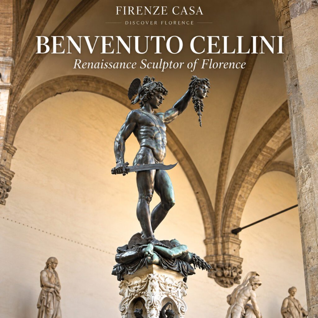 Benvenuto Cellini’s Perseus in the Loggia dei Lanzi in Florence