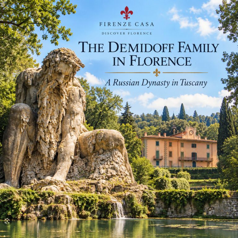 Demidoff family in Florence with Villa Demidoff and the Colossus of the Apennines