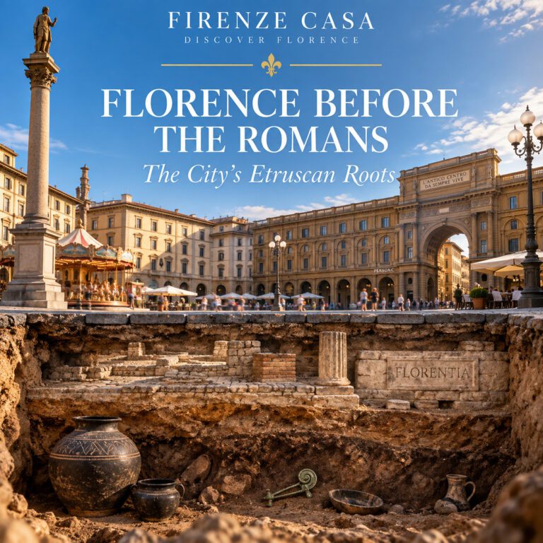 Florence before the Romans with archaeological layers beneath Piazza della Repubblica