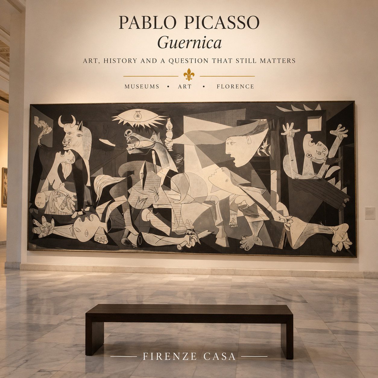 Pablo Picasso’s Guernica displayed in a museum gallery