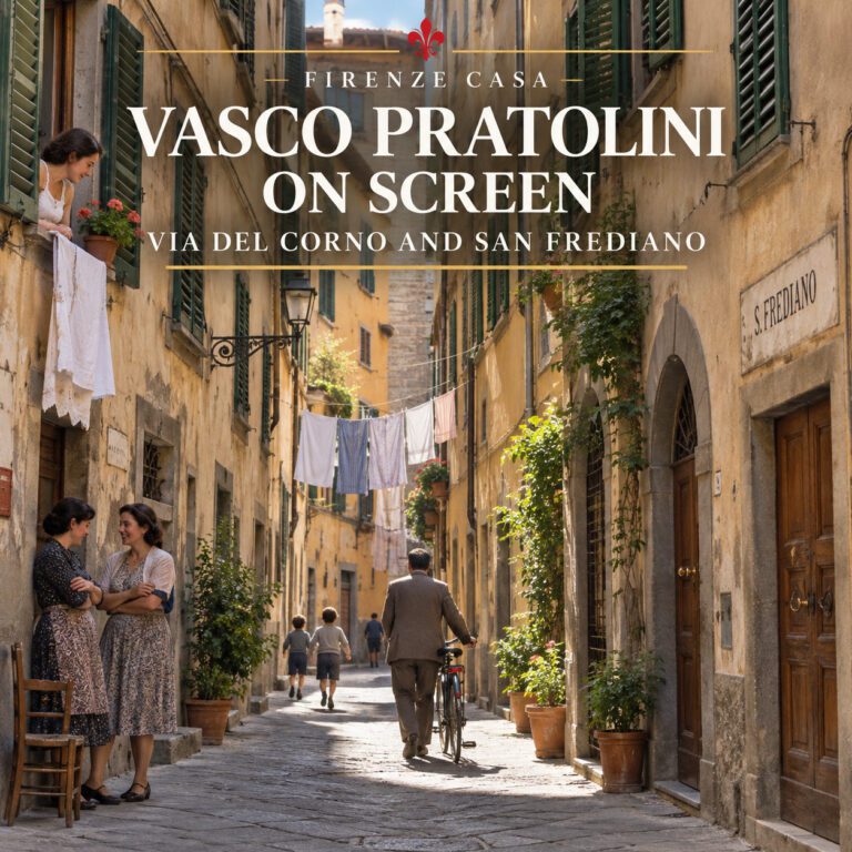 Historic Florentine street inspired by Vasco Pratolini, Via del Corno and San Frediano