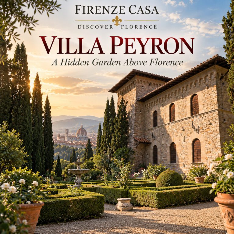 Villa Peyron in Fiesole with its Italian garden and view towards Florence